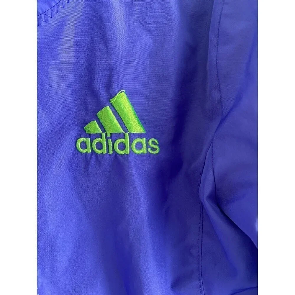 Adidas Sz 6X Girl’s Purple & Lime‎ Green Jacket Windbreaker Full Zip